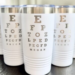 Personalized Eye Chart Engraved Tumblers | Single Side | 20 oz.